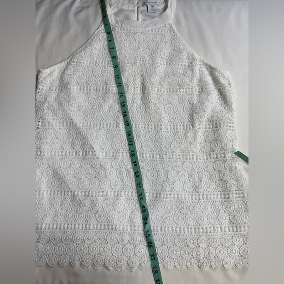 ANTIBES BLANC White Crochet Sleeveless halter neck top size L - Picture 12 of 12